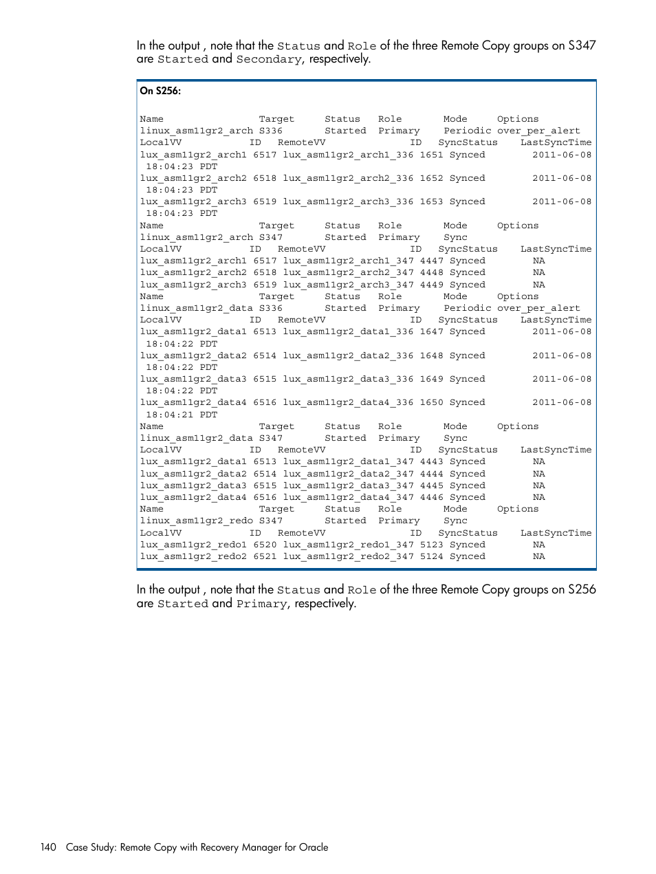 HP 3PAR Application Software Suite for Oracle User Manual | Page 140 / 215