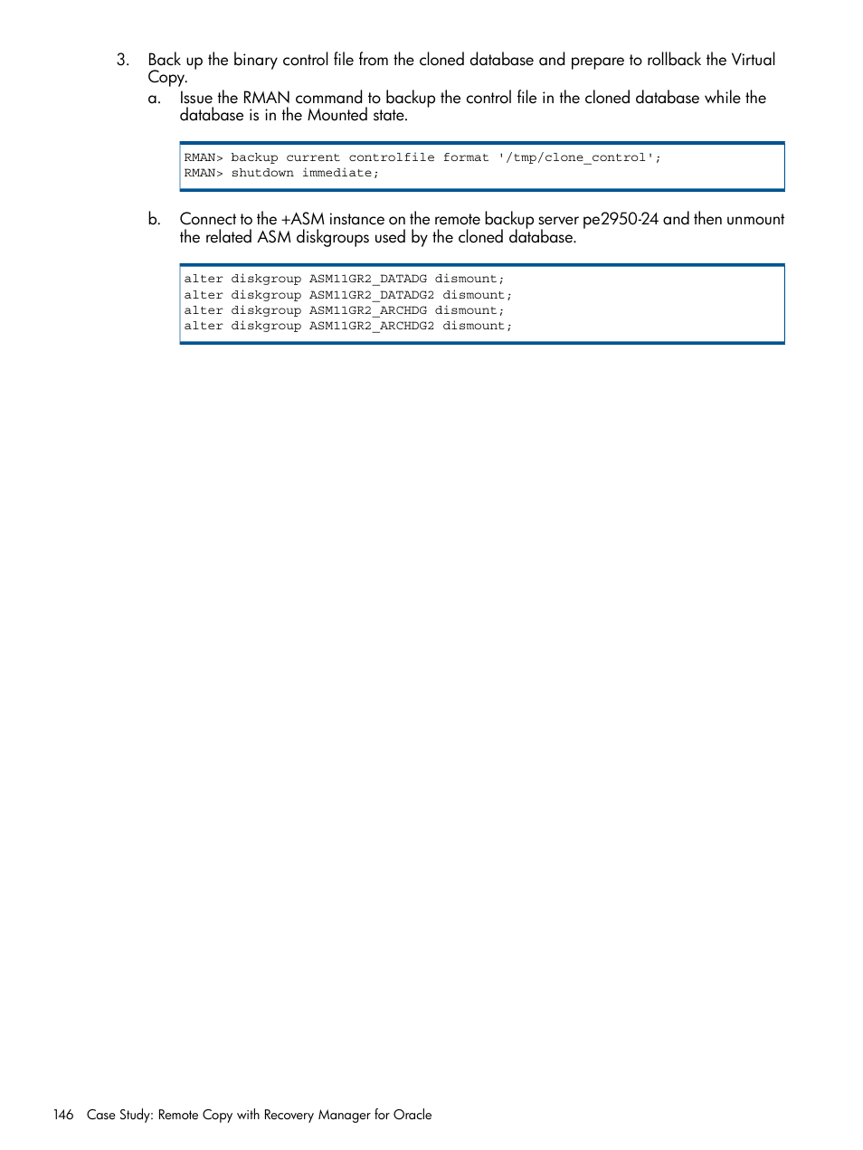 HP 3PAR Application Software Suite for Oracle User Manual | Page 146 / 215
