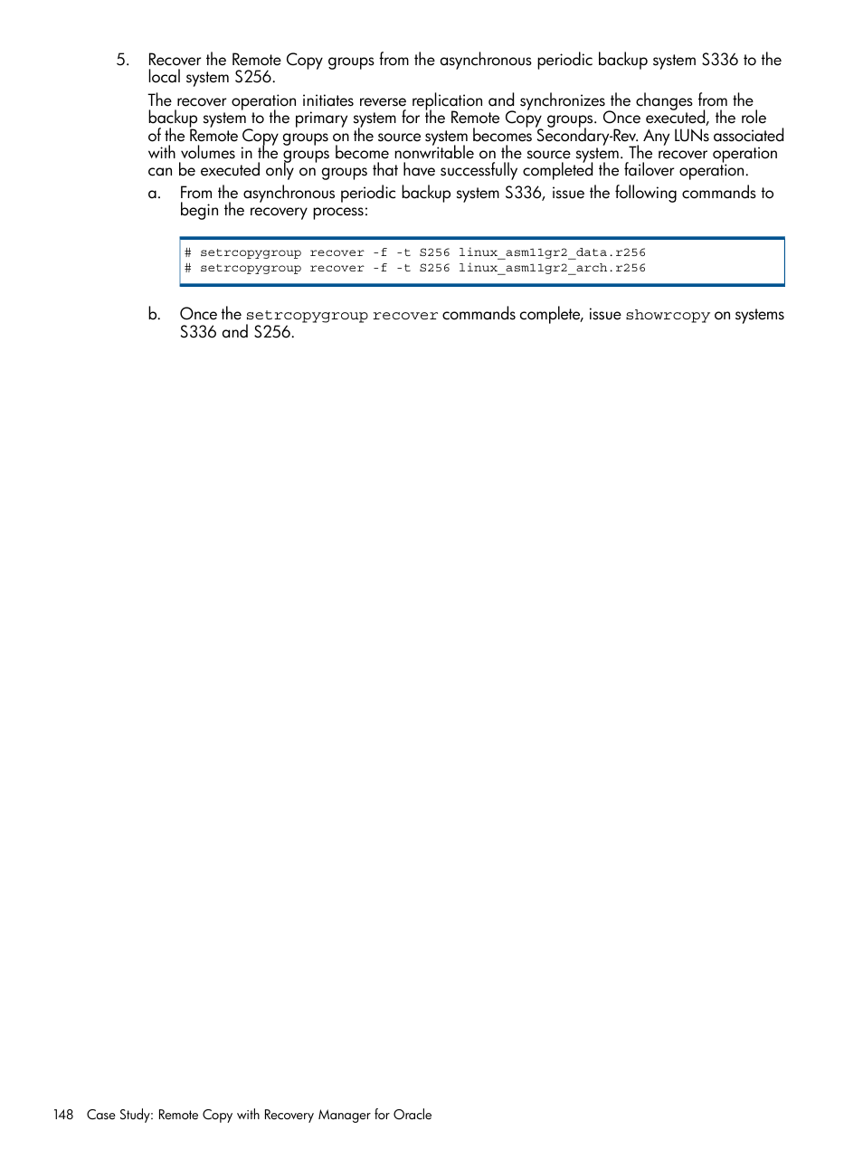 HP 3PAR Application Software Suite for Oracle User Manual | Page 148 / 215