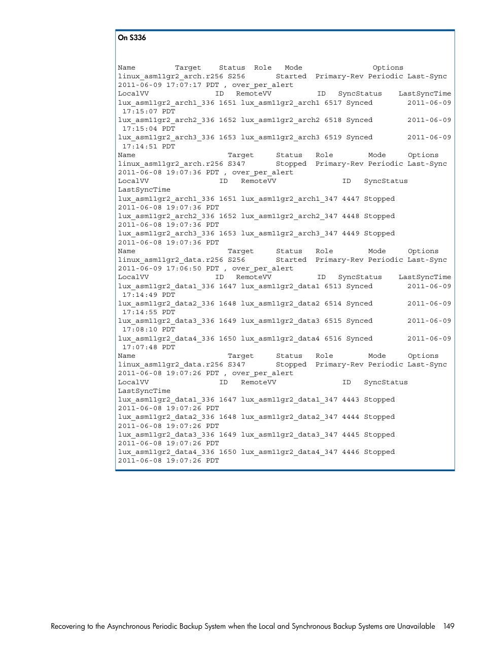 HP 3PAR Application Software Suite for Oracle User Manual | Page 149 / 215