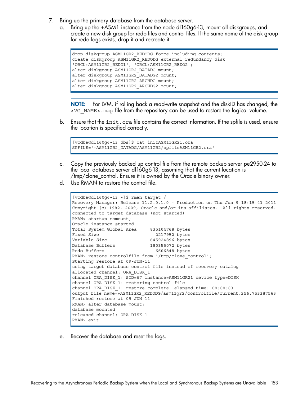 HP 3PAR Application Software Suite for Oracle User Manual | Page 153 / 215