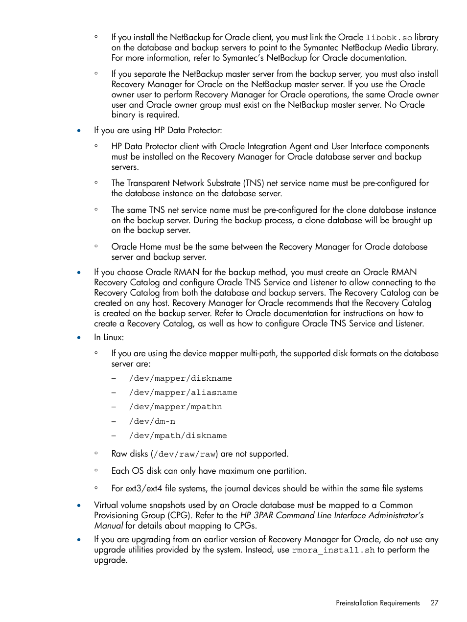 HP 3PAR Application Software Suite for Oracle User Manual | Page 27 / 215