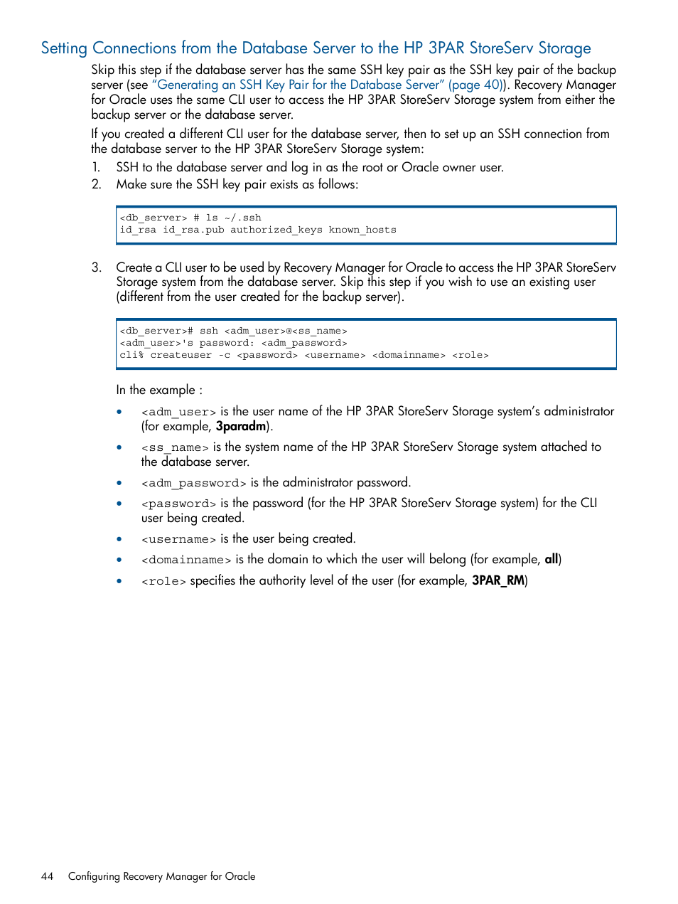 HP 3PAR Application Software Suite for Oracle User Manual | Page 44 / 215