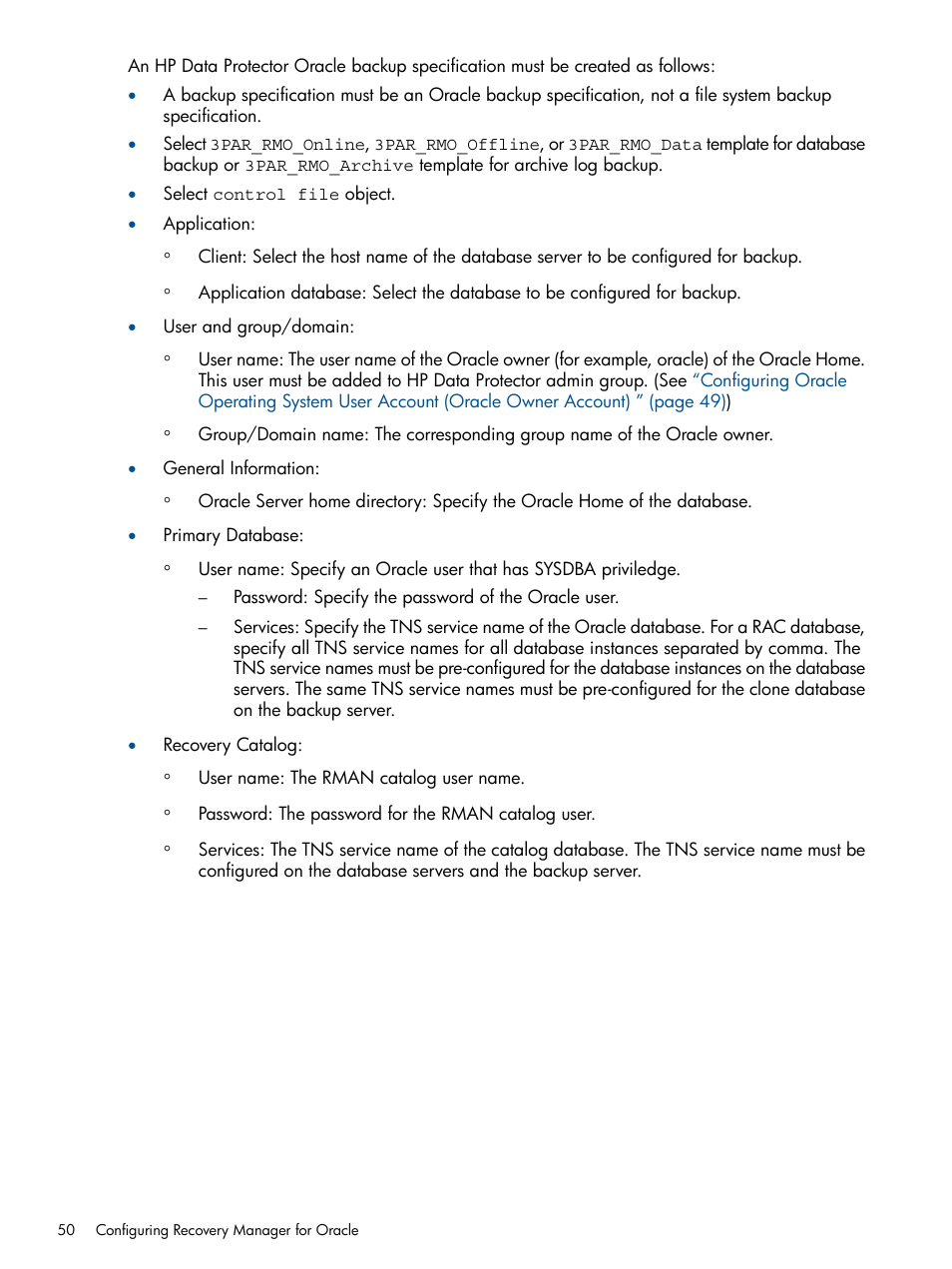 HP 3PAR Application Software Suite for Oracle User Manual | Page 50 / 215