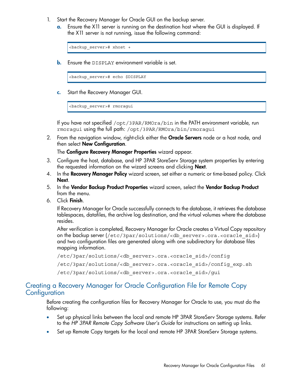 HP 3PAR Application Software Suite for Oracle User Manual | Page 61 / 215