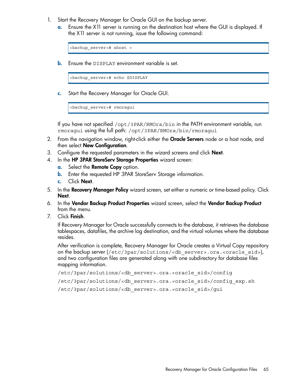 HP 3PAR Application Software Suite for Oracle User Manual | Page 65 / 215