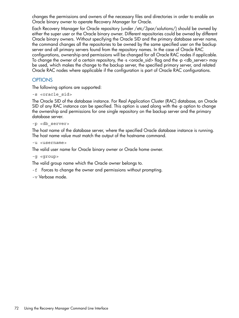 HP 3PAR Application Software Suite for Oracle User Manual | Page 72 / 215