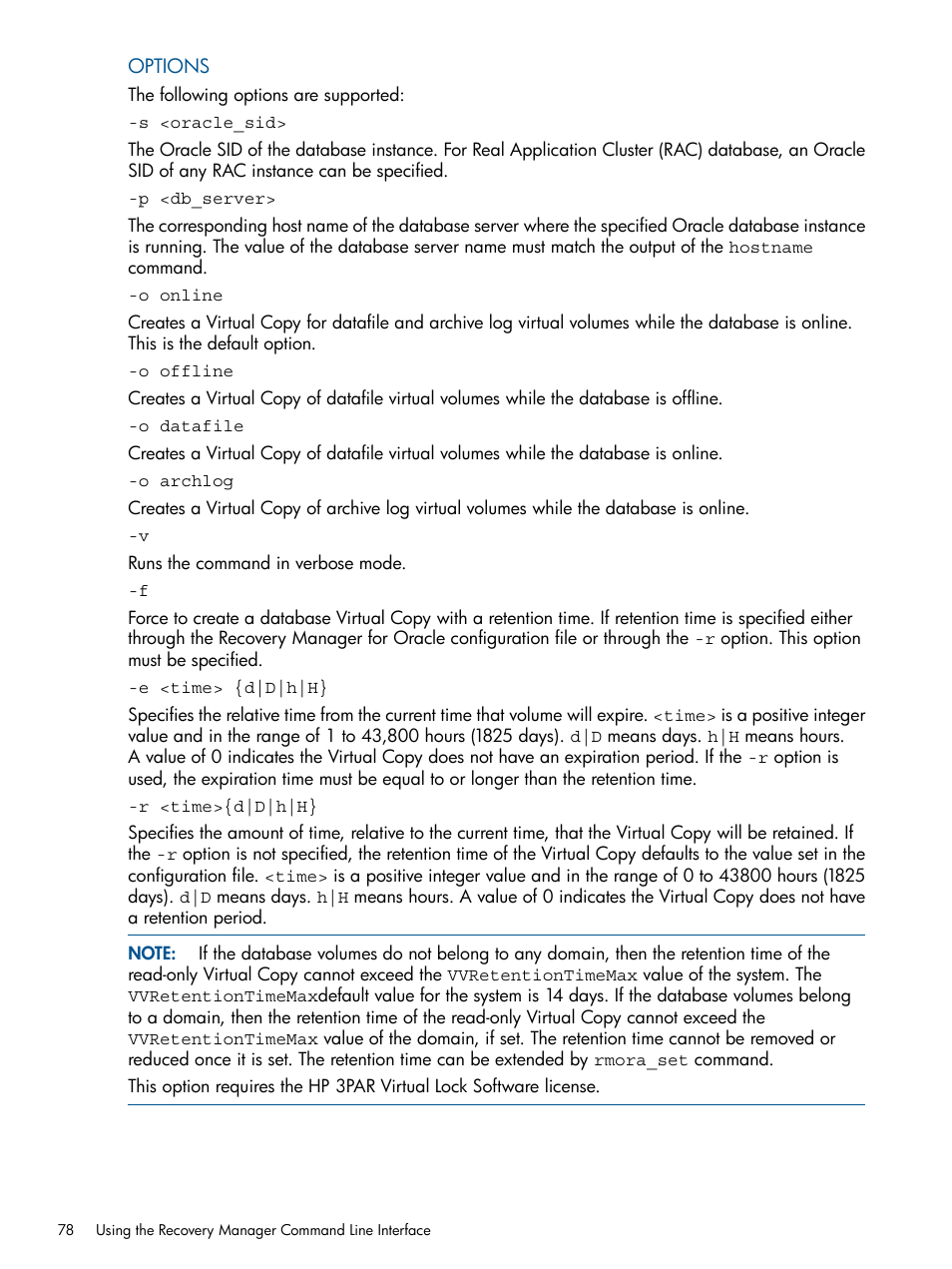 HP 3PAR Application Software Suite for Oracle User Manual | Page 78 / 215