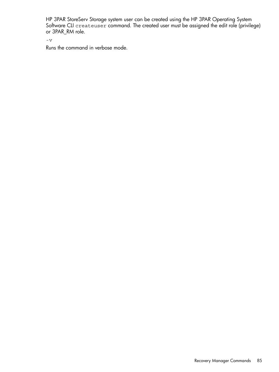 HP 3PAR Application Software Suite for Oracle User Manual | Page 85 / 215
