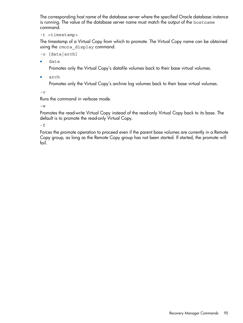 HP 3PAR Application Software Suite for Oracle User Manual | Page 95 / 215