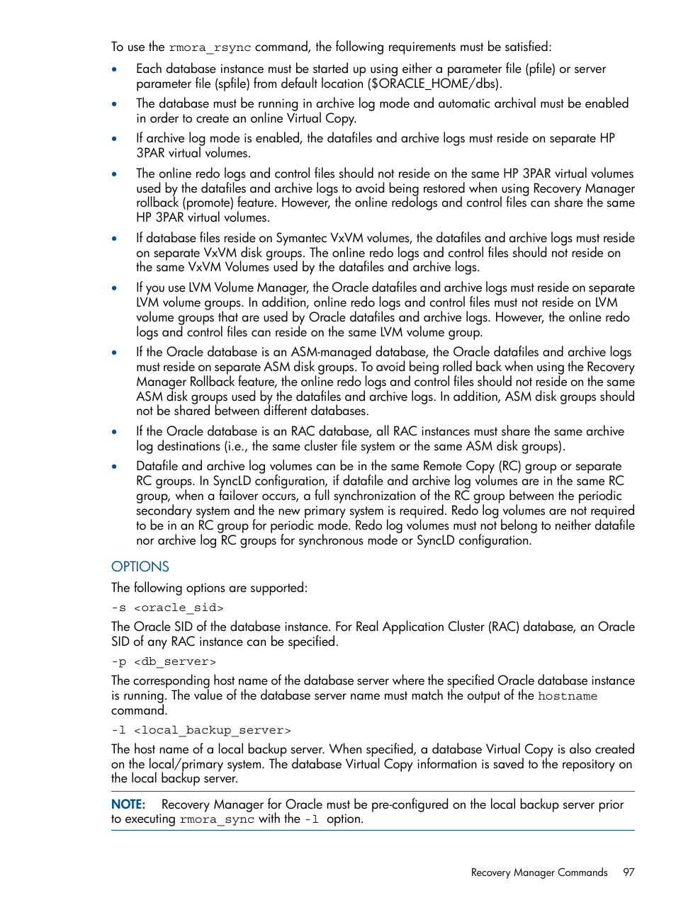 HP 3PAR Application Software Suite for Oracle User Manual | Page 97 / 215