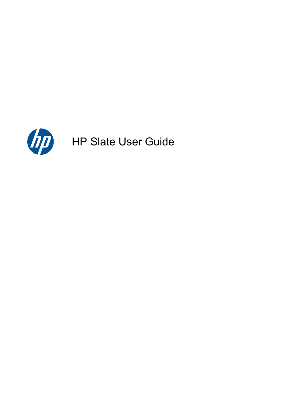 HP Slate 500 Tablet PC User Manual | 64 pages