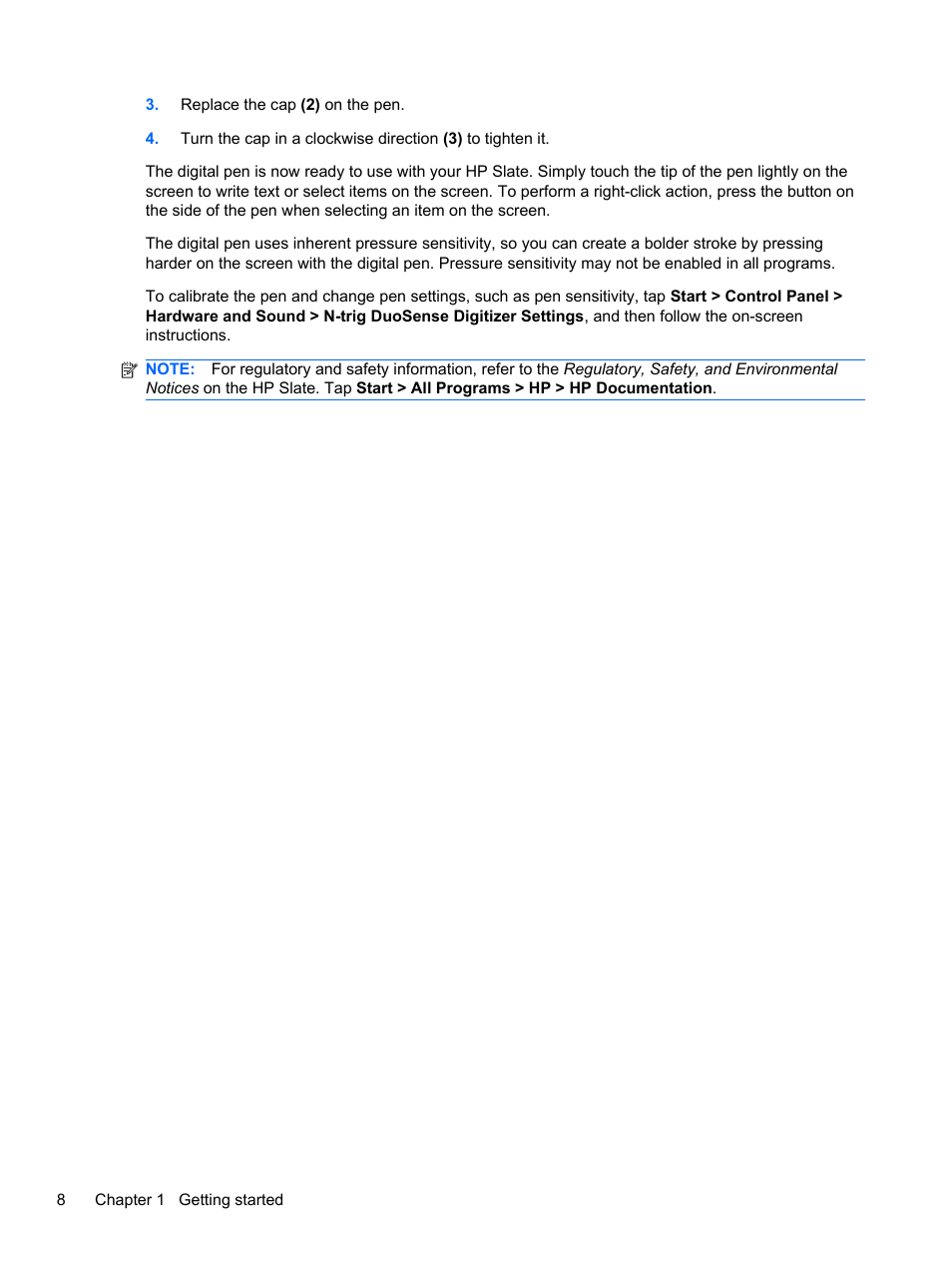 HP Slate 500 Tablet PC User Manual | Page 16 / 64