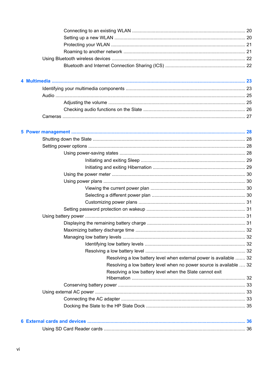 HP Slate 500 Tablet PC User Manual | Page 6 / 64