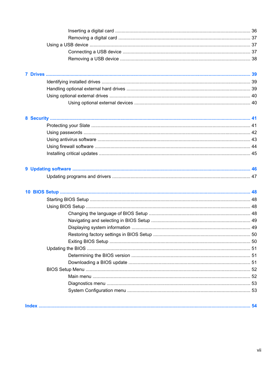 HP Slate 500 Tablet PC User Manual | Page 7 / 64