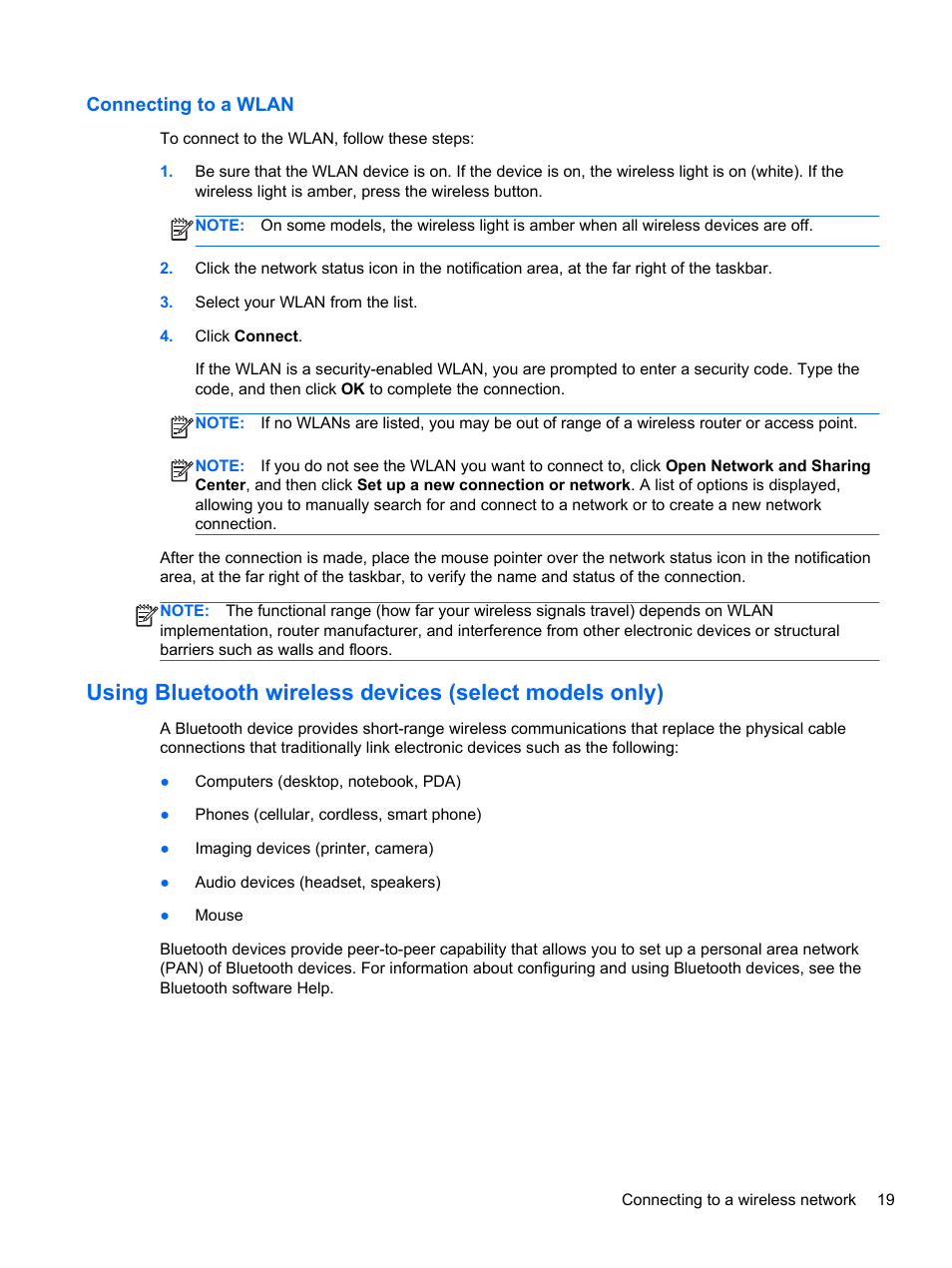 Connecting to a wlan | HP Pavilion g6-2123us Notebook PC User Manual | Page 29 / 100