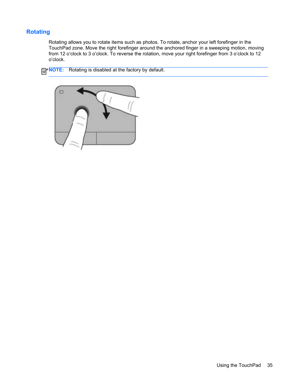 Rotating | HP Pavilion g6-2123us Notebook PC User Manual | Page 45 / 100