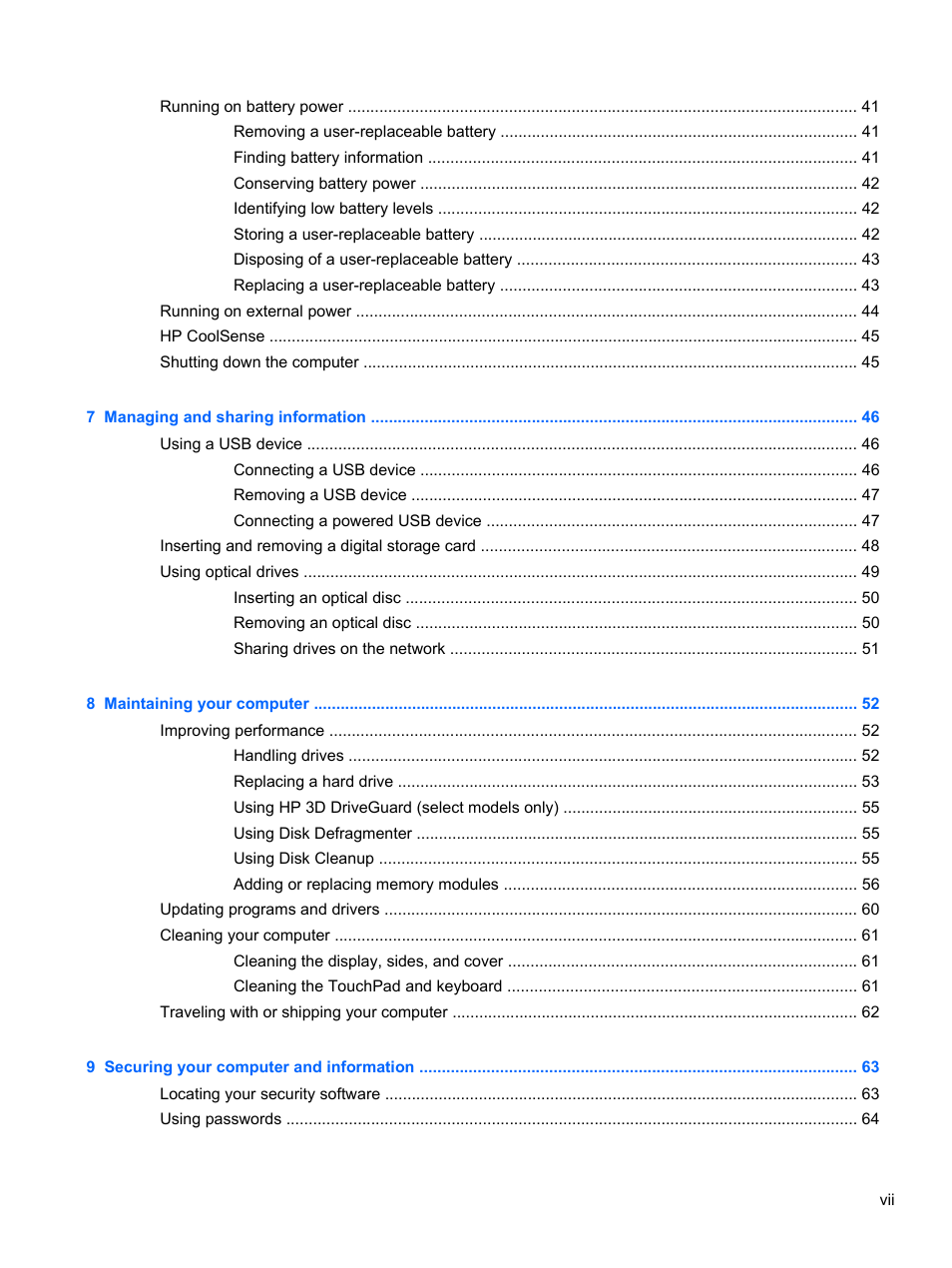 HP Pavilion g6-2123us Notebook PC User Manual | Page 7 / 100