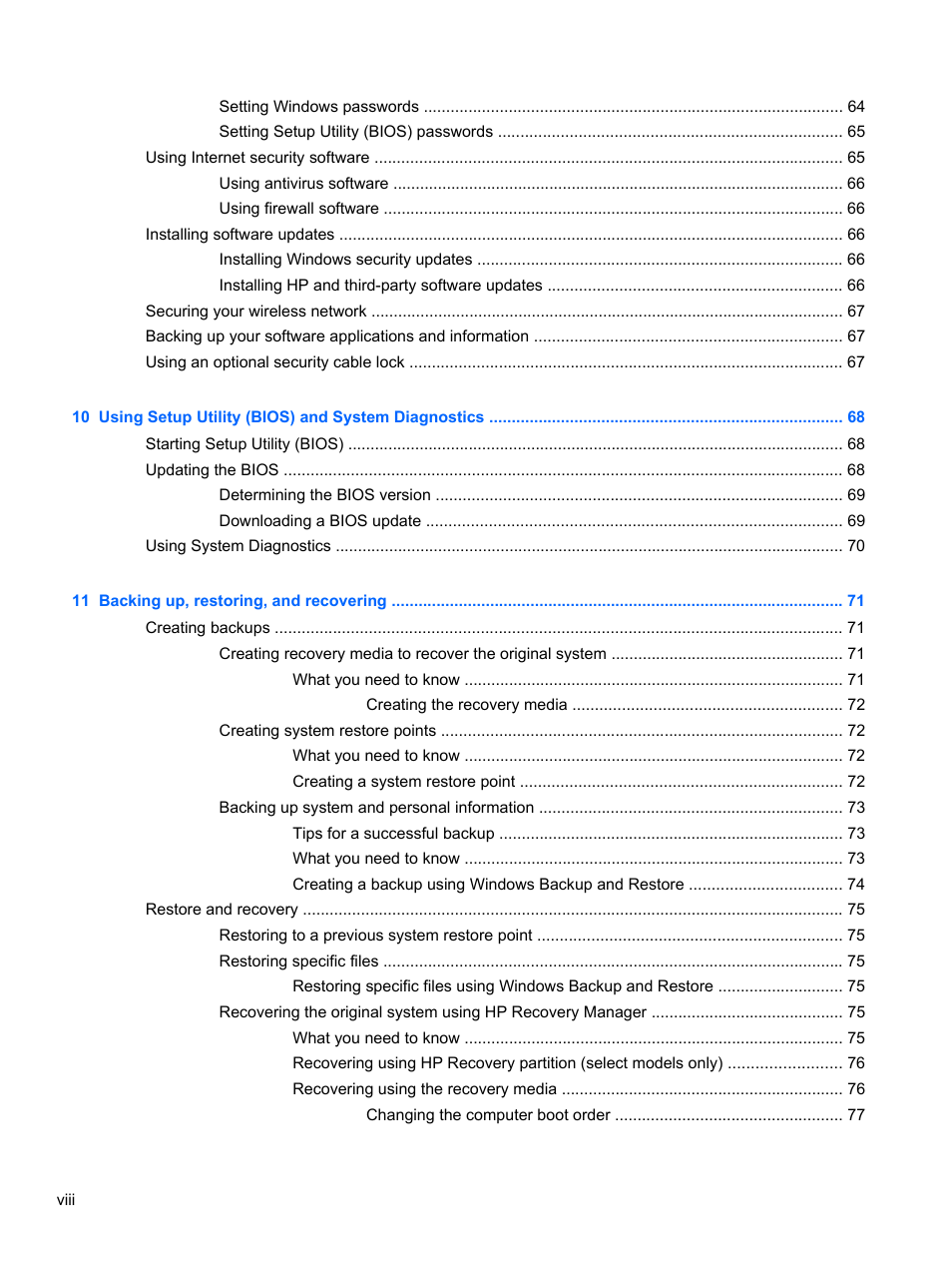 HP Pavilion g6-2123us Notebook PC User Manual | Page 8 / 100