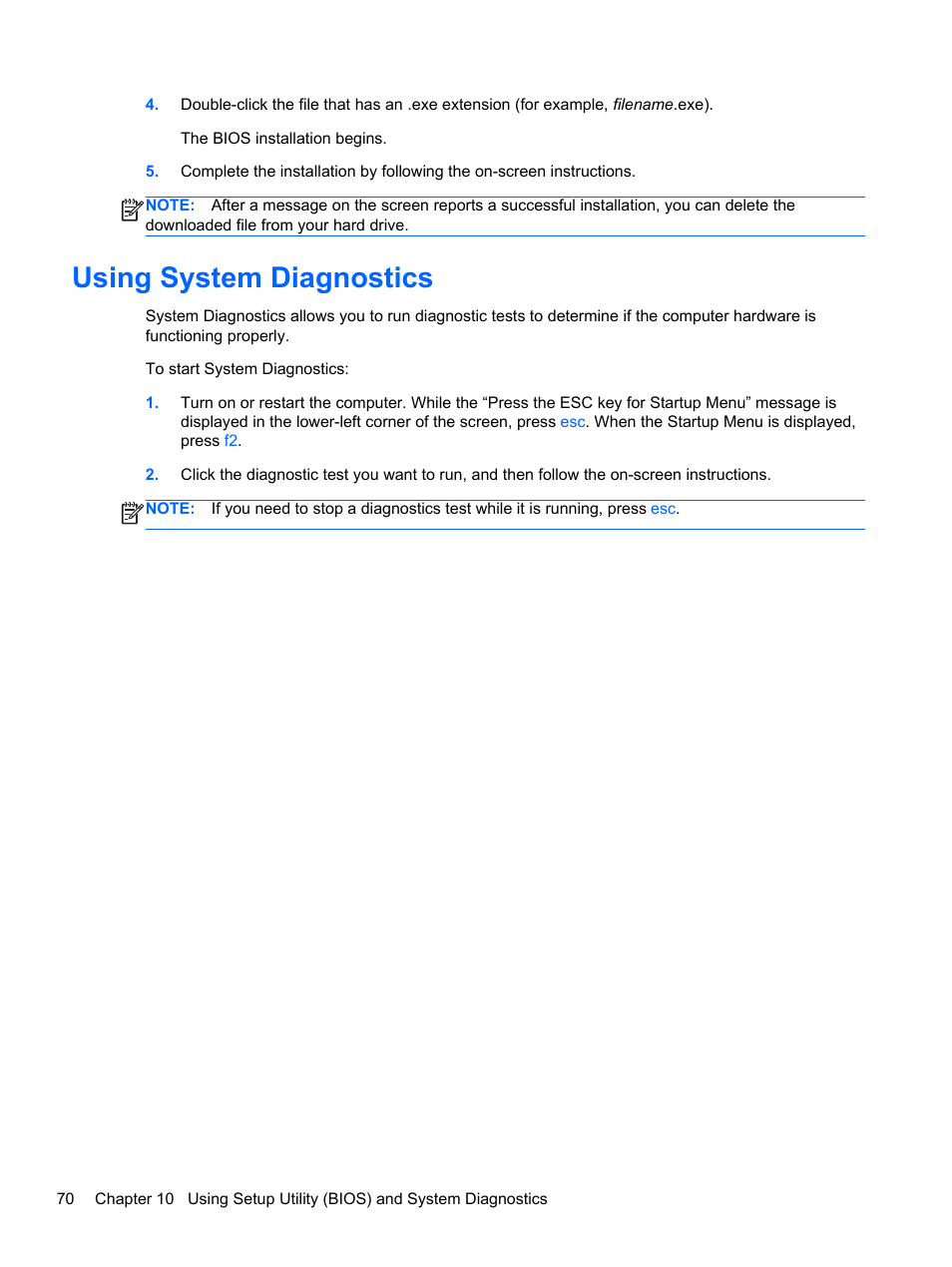 Using system diagnostics | HP Pavilion g6-2123us Notebook PC User Manual | Page 80 / 100