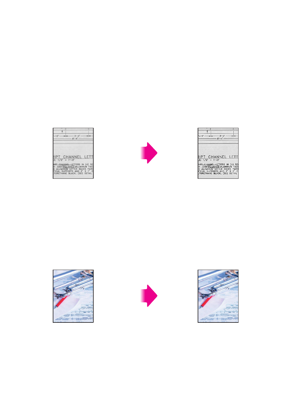 Sharpening contrast, High, High low | HP Color LaserJet 8550 Multifunction Printer series User Manual | Page 186 / 338