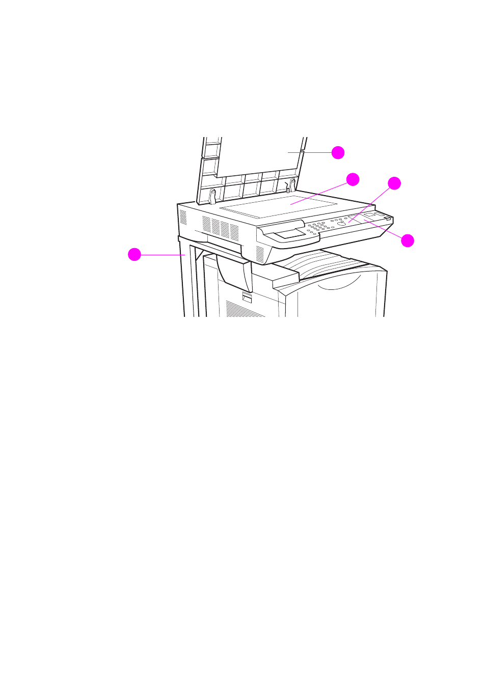 Identifying the copy module parts, Main copy module parts | HP Color LaserJet 8550 Multifunction Printer series User Manual | Page 26 / 338