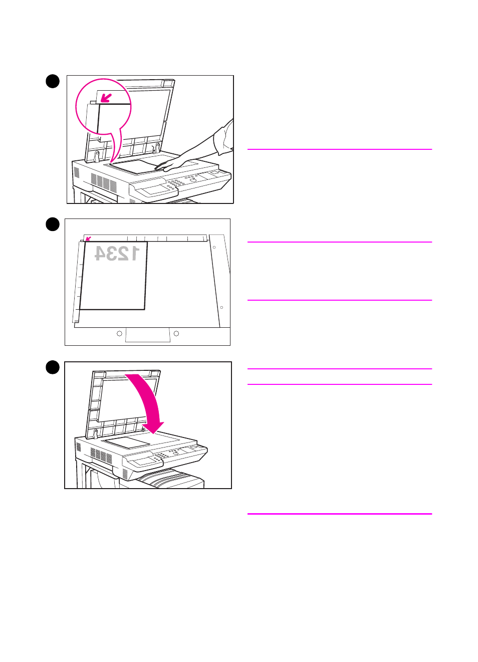 Placing the original on the glass | HP Color LaserJet 8550 Multifunction Printer series User Manual | Page 76 / 338