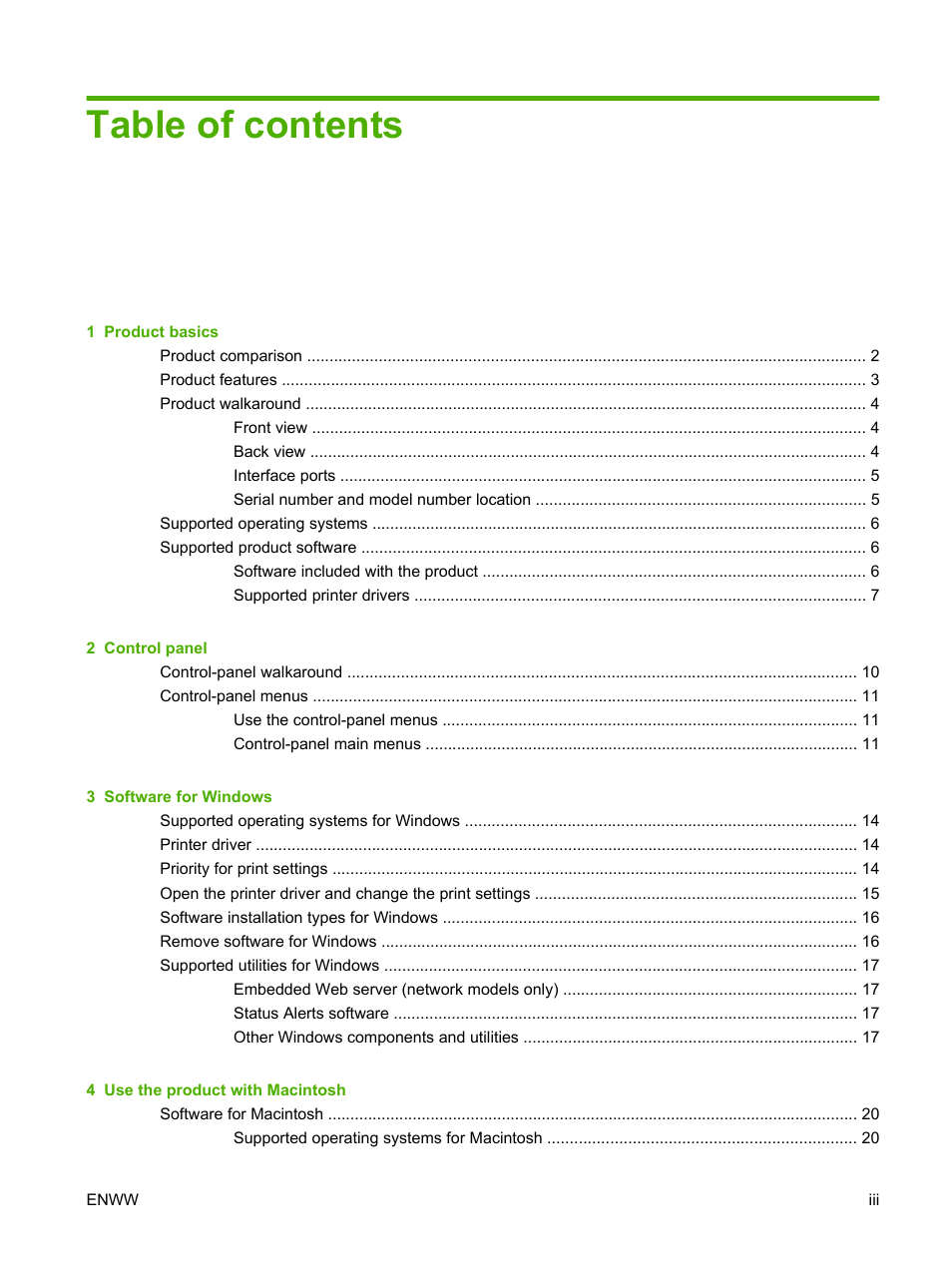 HP LaserJet M1120 Multifunction Printer User Manual | Page 5 / 150