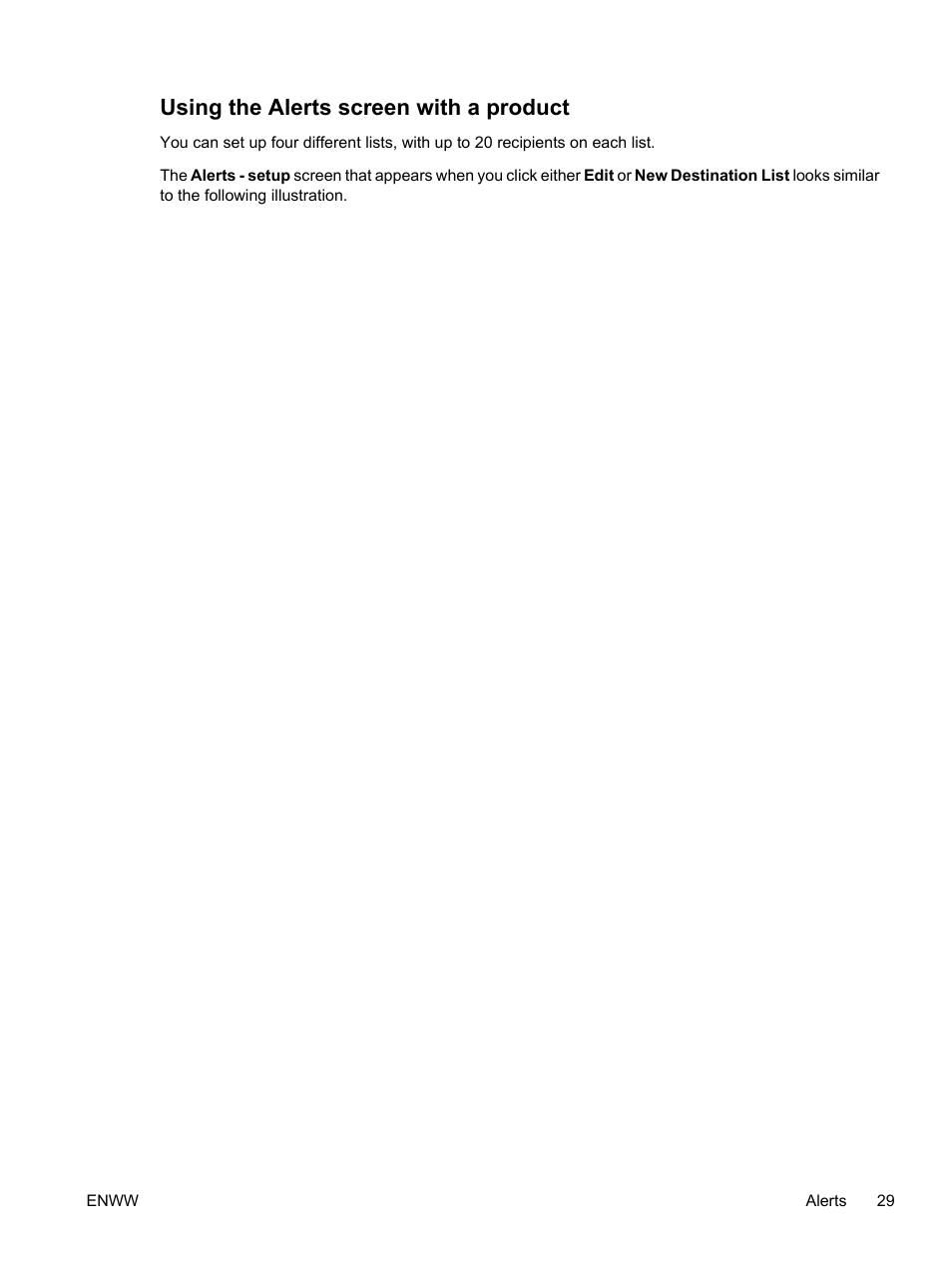 Using the alerts screen with a product, Using the alerts, Screen with a product | HP LaserJet M4345 Multifunction Printer series User Manual | Page 39 / 102