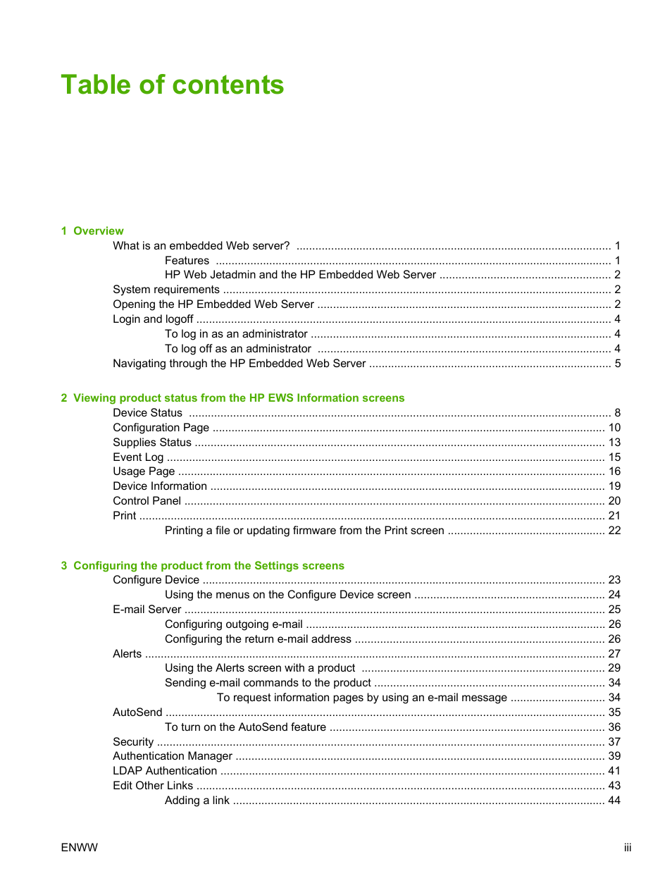 HP LaserJet M4345 Multifunction Printer series User Manual | Page 5 / 102