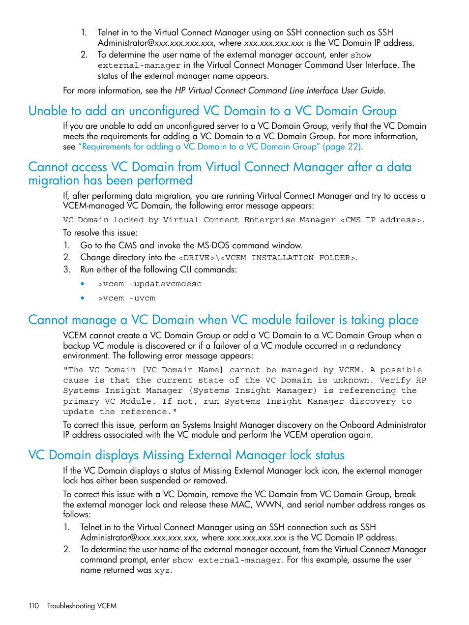 HP Virtual Connect Enterprise Manager Software User Manual | Page 110 / 136