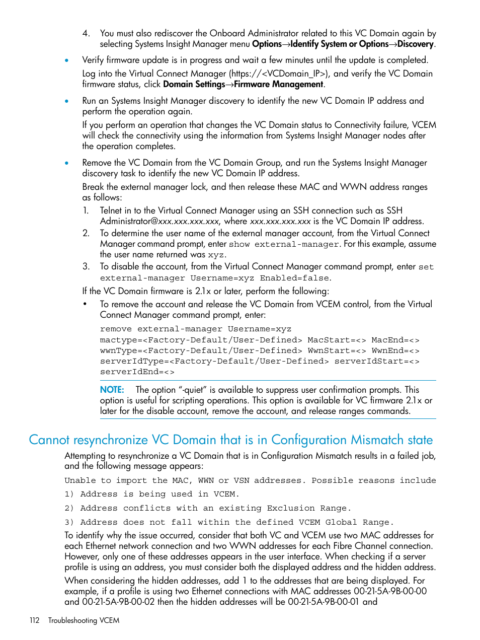 HP Virtual Connect Enterprise Manager Software User Manual | Page 112 / 136