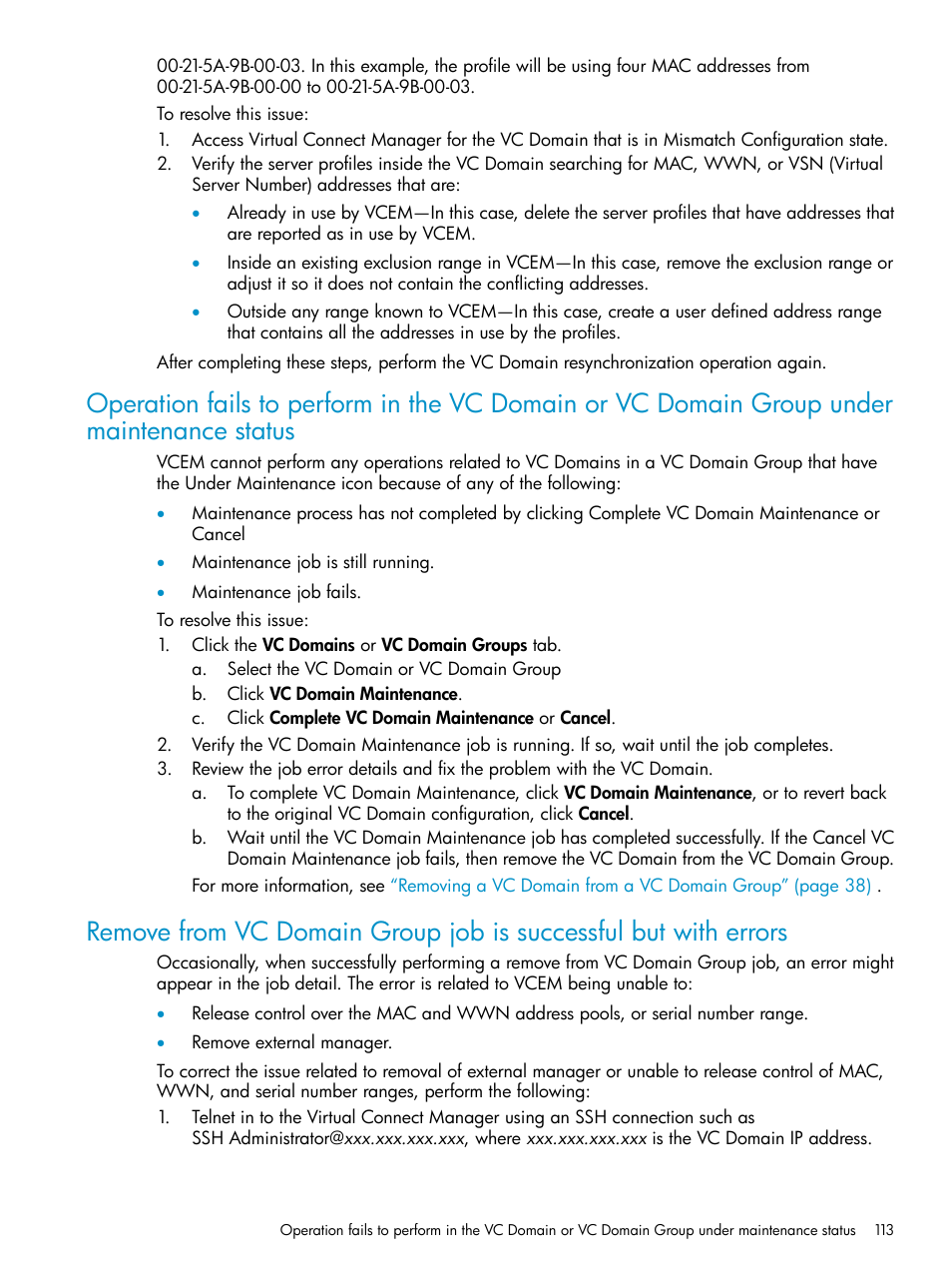 HP Virtual Connect Enterprise Manager Software User Manual | Page 113 / 136