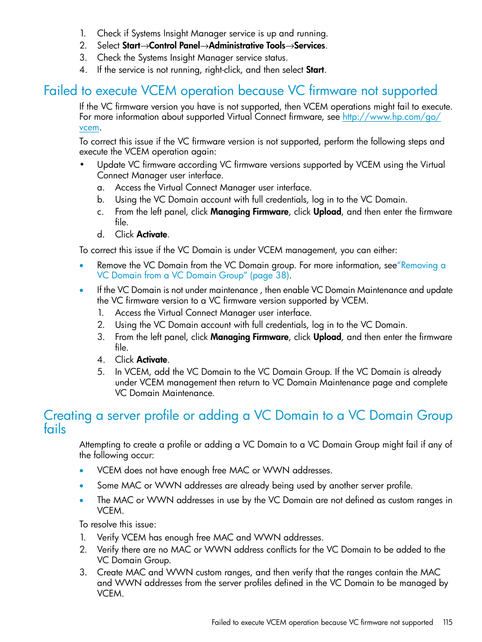 HP Virtual Connect Enterprise Manager Software User Manual | Page 115 / 136