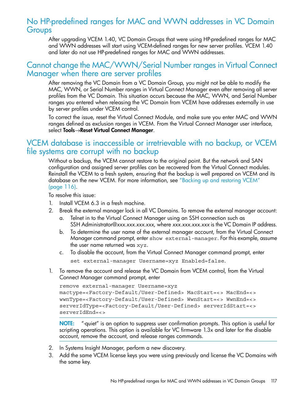 HP Virtual Connect Enterprise Manager Software User Manual | Page 117 / 136