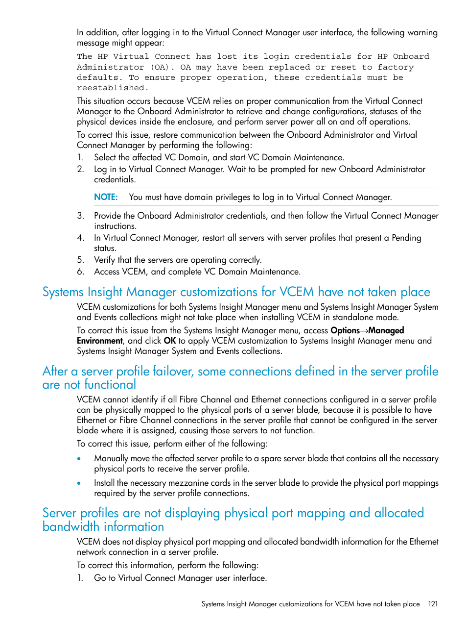 HP Virtual Connect Enterprise Manager Software User Manual | Page 121 / 136