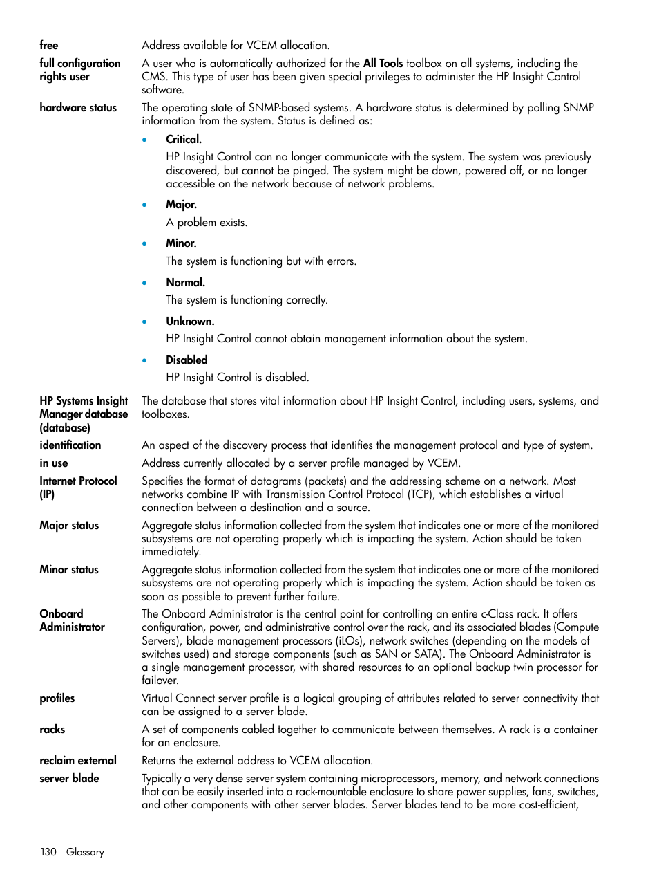 HP Virtual Connect Enterprise Manager Software User Manual | Page 130 / 136