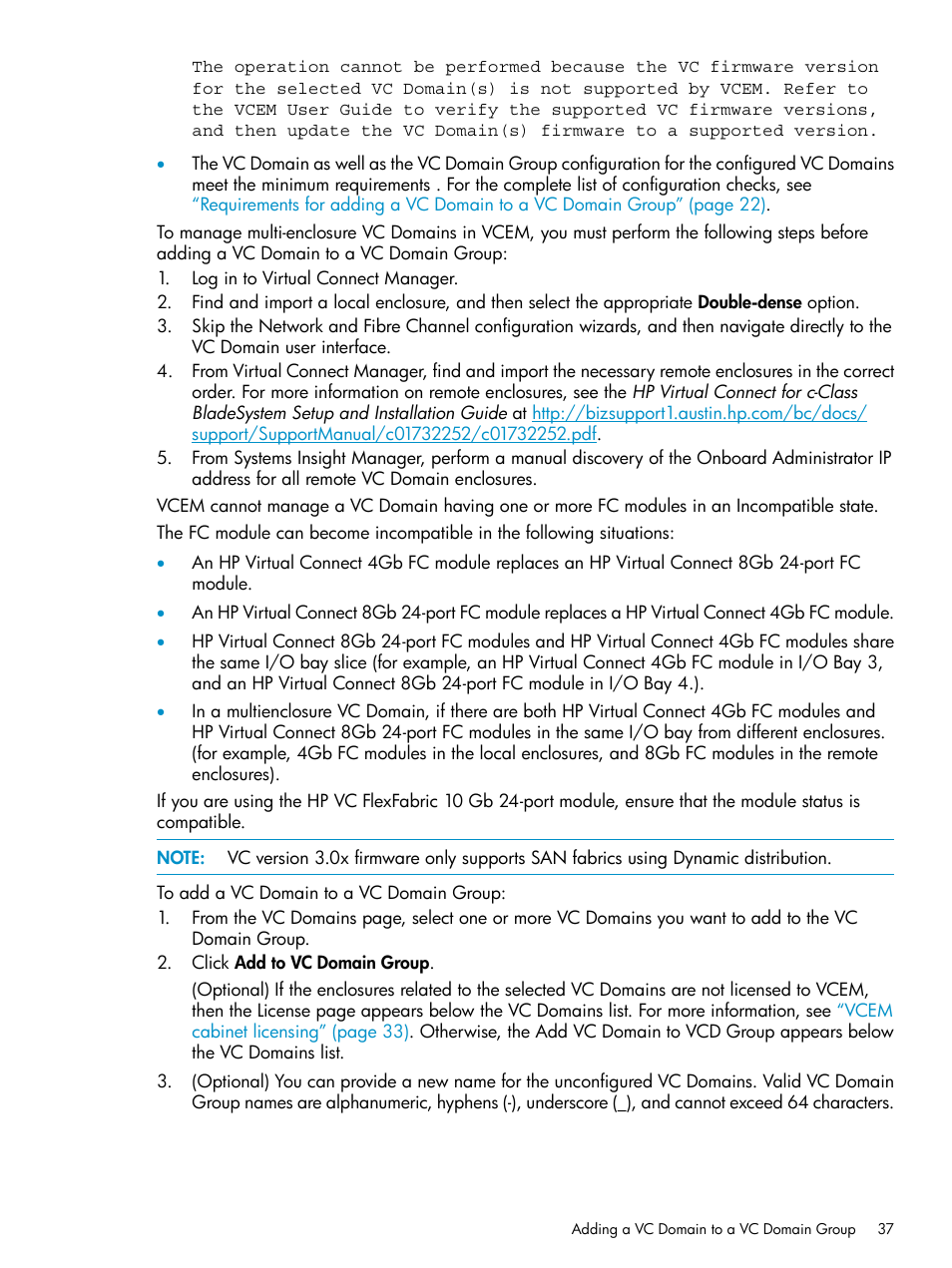 HP Virtual Connect Enterprise Manager Software User Manual | Page 37 / 136