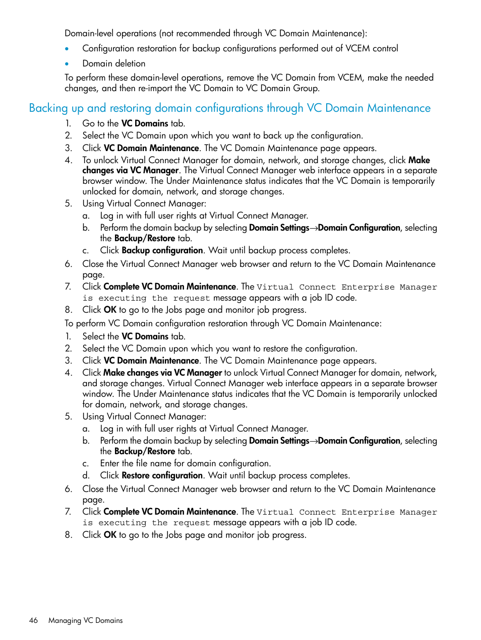 HP Virtual Connect Enterprise Manager Software User Manual | Page 46 / 136