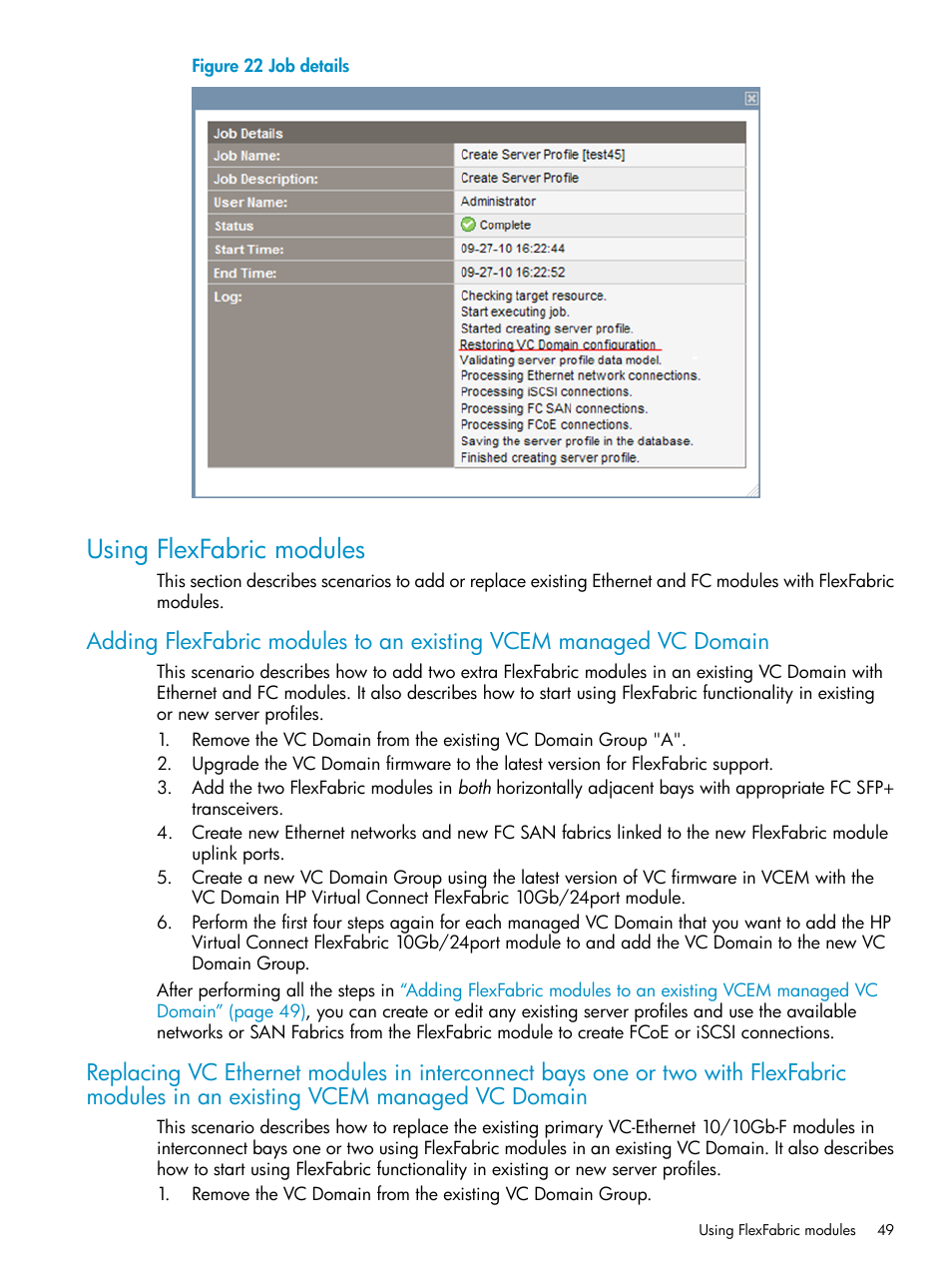 Using flexfabric modules, Figure 22 | HP Virtual Connect Enterprise Manager Software User Manual | Page 49 / 136