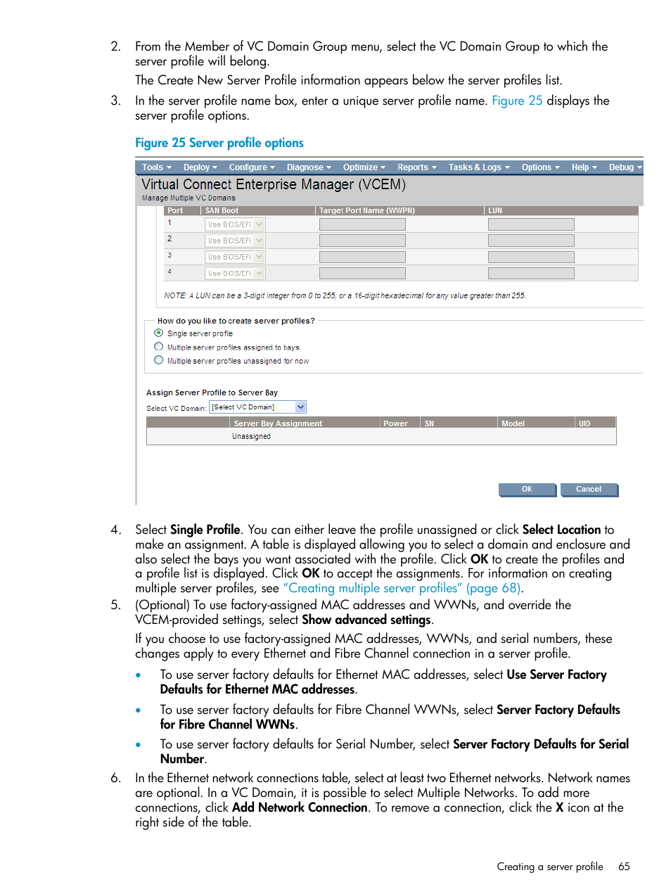 HP Virtual Connect Enterprise Manager Software User Manual | Page 65 / 136