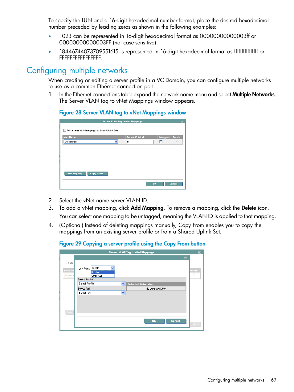 Configuring multiple networks | HP Virtual Connect Enterprise Manager Software User Manual | Page 69 / 136