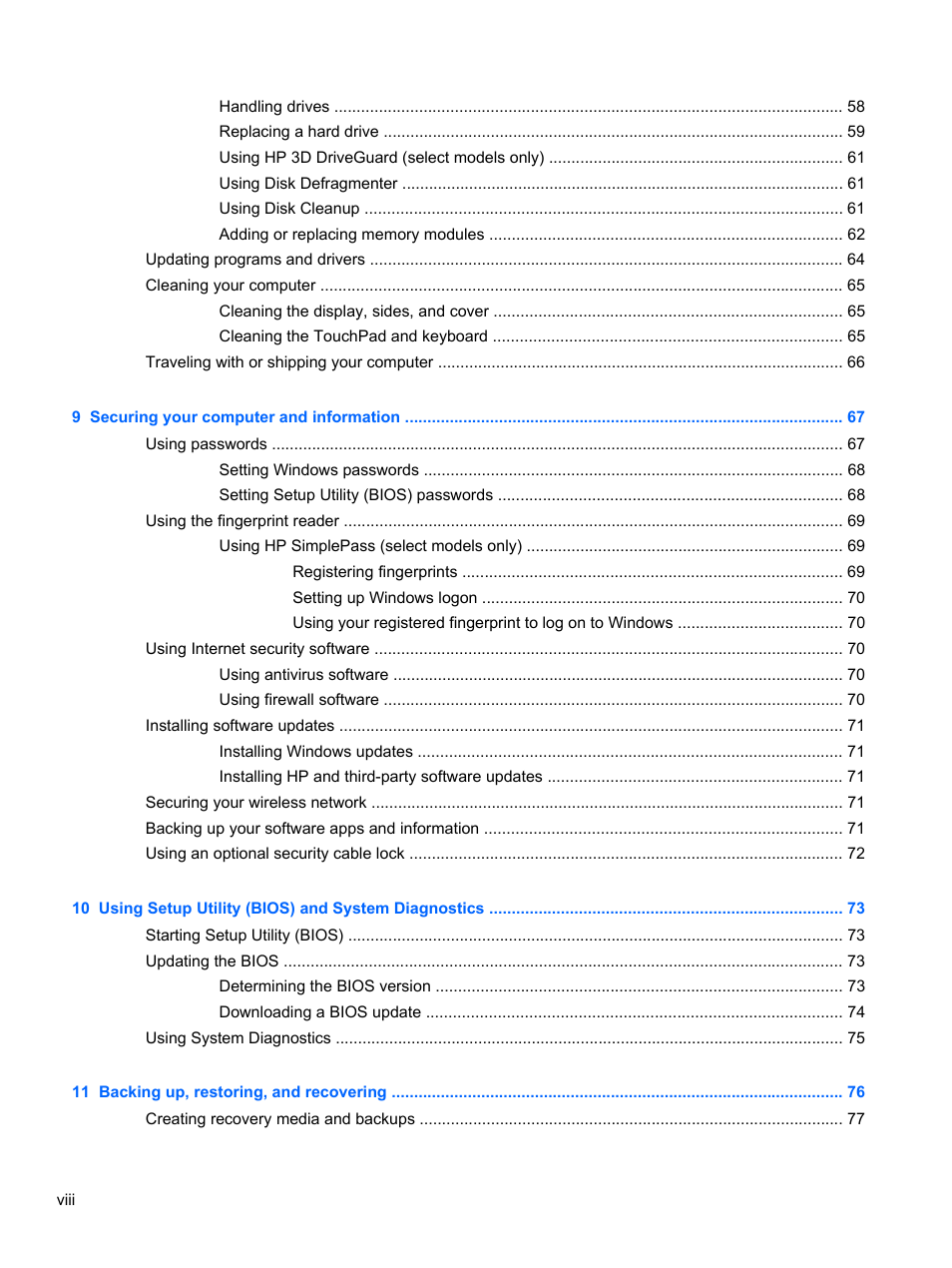 HP ENVY m4-1002xx Notebook PC User Manual | Page 8 / 99