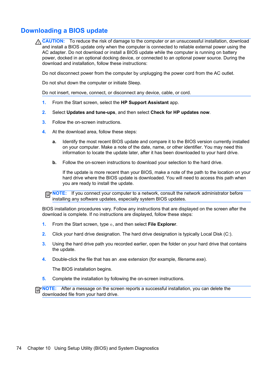 Downloading a bios update | HP ENVY m4-1002xx Notebook PC User Manual | Page 84 / 99