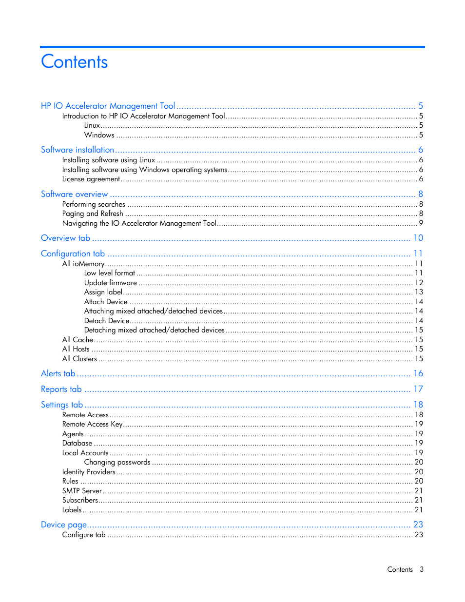 HP IO Accelerator for BladeSystem c-Class User Manual | Page 3 / 42