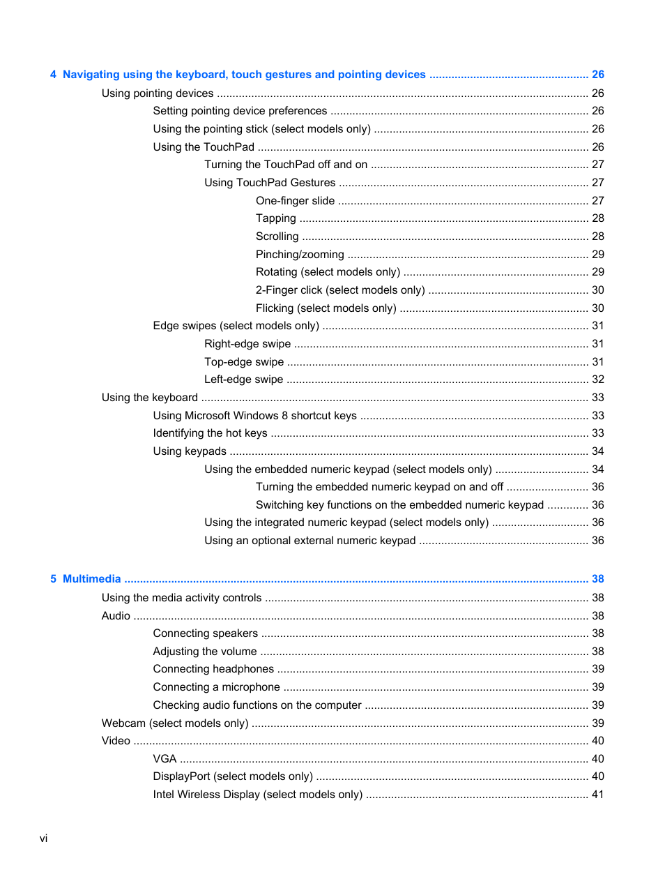 HP ProBook 645 G1 Notebook PC User Manual | Page 6 / 115