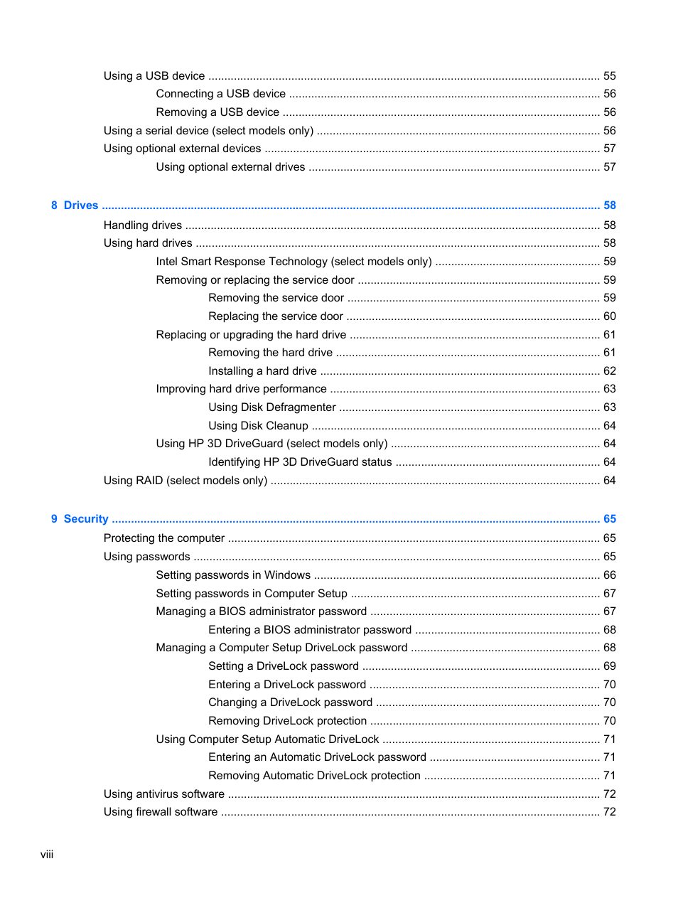 HP ProBook 645 G1 Notebook PC User Manual | Page 8 / 115