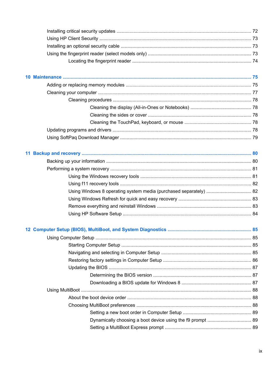 HP ProBook 645 G1 Notebook PC User Manual | Page 9 / 115