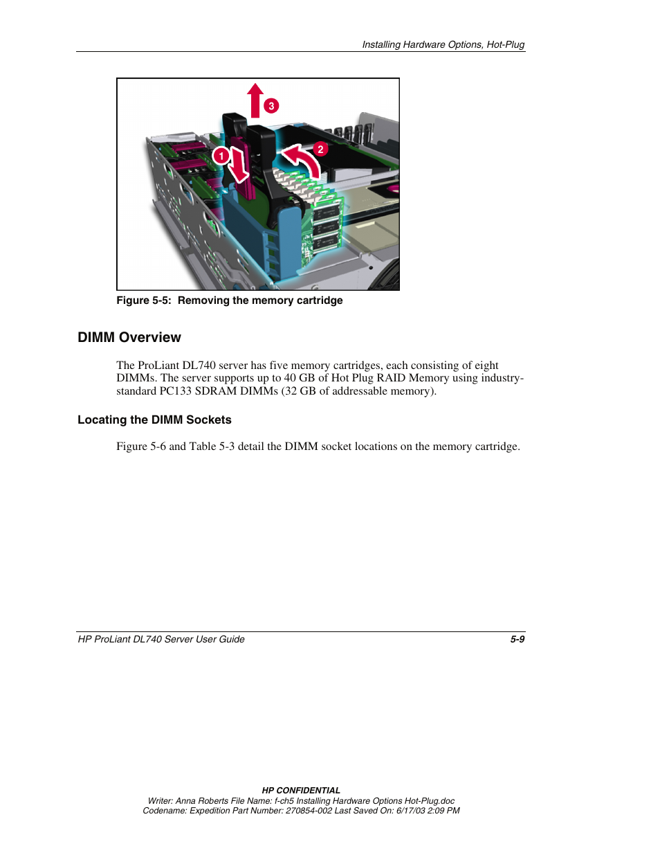 Dimm overview, Locating the dimm sockets, Dimm overview -9 | HP ProLiant DL740 Server User Manual | Page 108 / 277