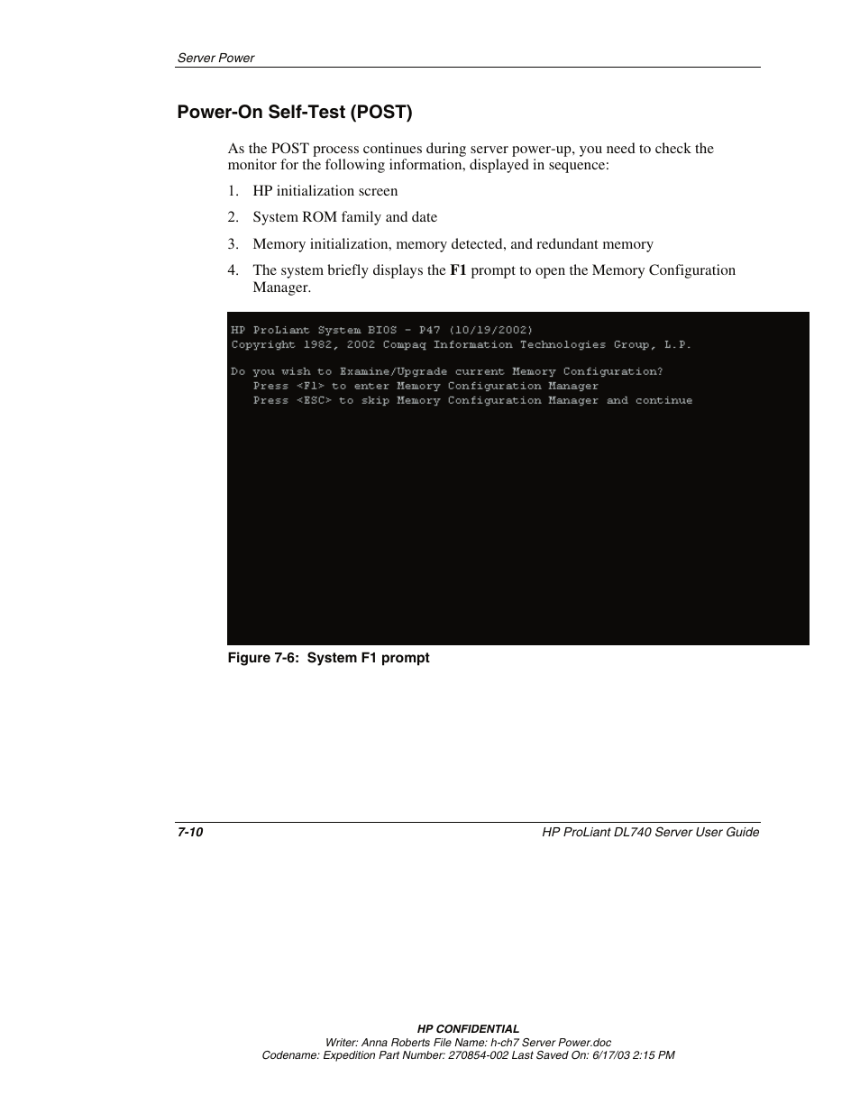 Power-on self-test (post), Power-on self-test (post) -10 | HP ProLiant DL740 Server User Manual | Page 177 / 277